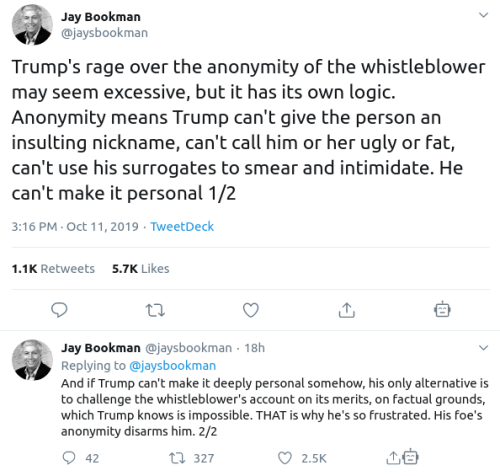 wilwheaton:“Trump’s rage over the anonymity of the whistleblower may seem excessive, but it has its 