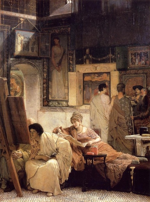 lawrence-alma-tadema: A Picture Gallery (Benjamin Constant), 1866, Lawrence Alma-Tadema Medium: oil,