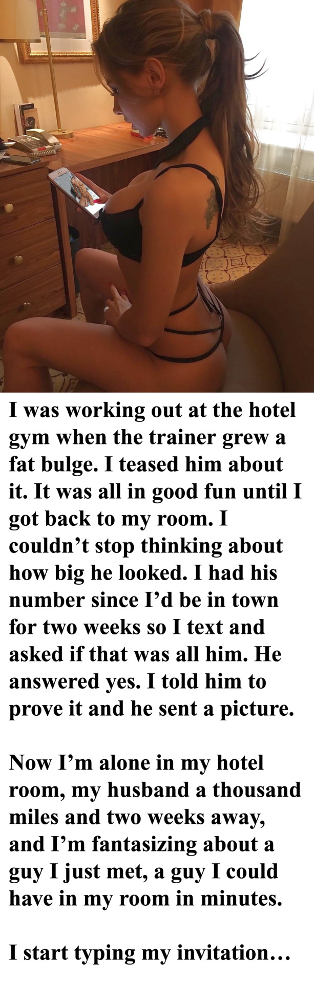 myeroticbunny:  I was working out at the hotel gym when the trainer grew a fat bulge.