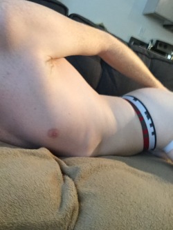 Pale ginger in a jock. I want the view from behind.