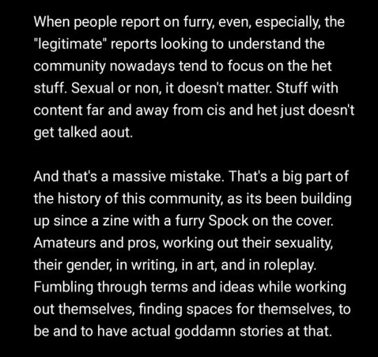 mxfoxtrot: mxfoxtrot:  mxfoxtrot:  Lol, I’m giving that furry history twine a reread now because it’s been a couple of years. Can’t help but notice some similarities between Burned Furs and the current general fandom purity movement. Some things
