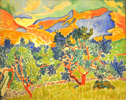 alongtimealone:  Andre Derain (1905) Mountains at Collioure (by arthistory390)