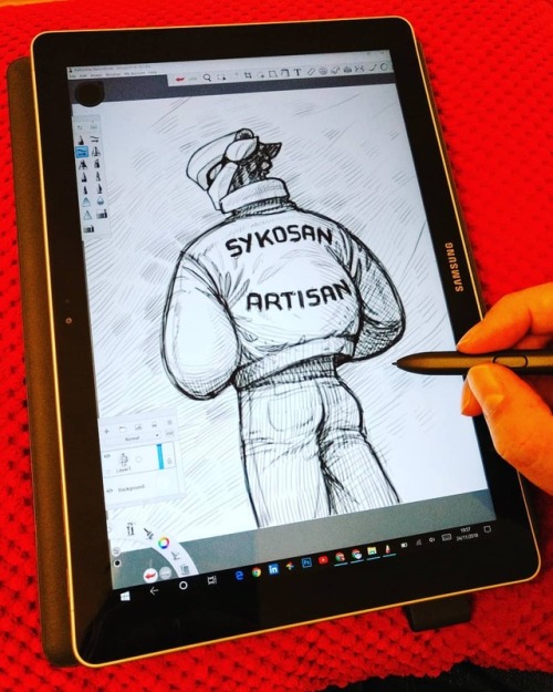 Sketching on my Samsung galaxy book tablet, with Autodesk Sketchbook app. (Wacom digitiser)I’m