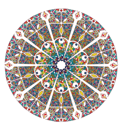 character design xdan ascetic transforms from a stained window
