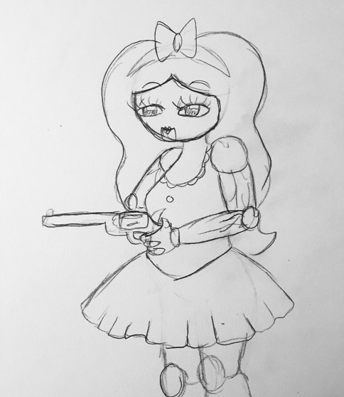 candyredmuses:@instrumentsofcyanide suggested that I need to draw Poppy with a gunAnd she was right!