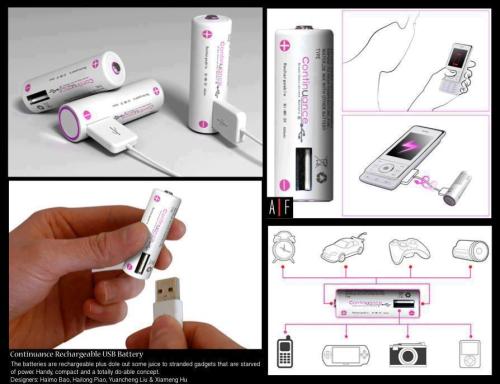 davincismurf:  Rechargeable USB cells!
