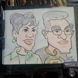 Drawing Caricatures at Dairy Delight for