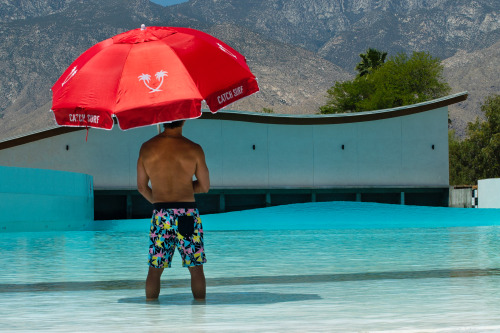 Kalani Robb watching the swell build in Palm Springs 