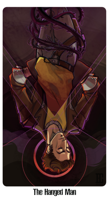 azazalia:The Hanged Man tarot card of Timothy Lawrence commissioned by @failsatthisThank you!| Commi