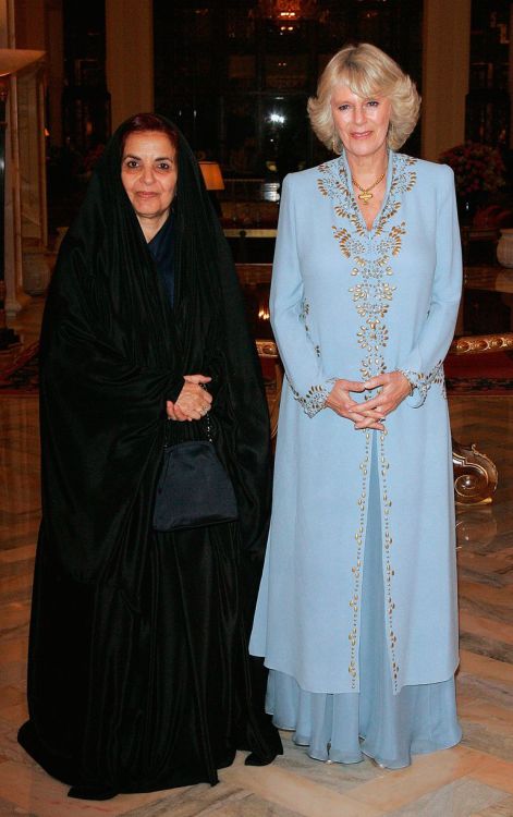 Camilla, Duchess of Cornwall, in 2007 with her hostess, the King of Bahrain&rsquo;s wife, Shaikh