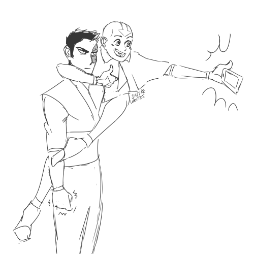 satirewrites: aang: just hanging around with my COOL firebending teacher :D :Dzuko:pose reference