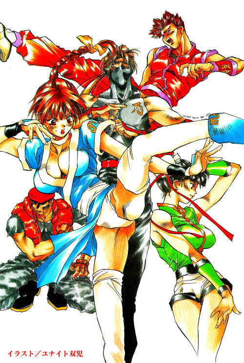 fightersmegamix:  Page by ユナイト双児 (Unite Twins) from Game Gag 1P Comics:Dead or Alive Anthology by Gamest, 1997   
