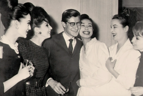 modefunker:Yves Saint Laurent and the models after the very first Yves Saint Laurent runway ever.
