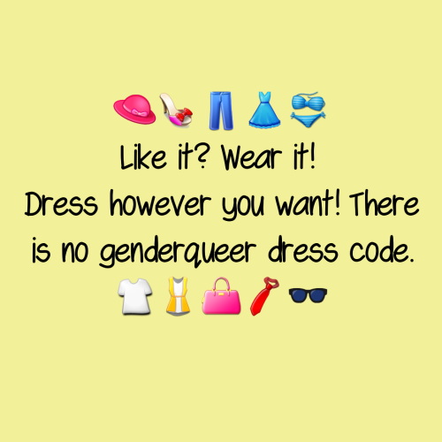 genderqueerpositivity:(Image description: black text on a yellow background, surrounded by emojis of