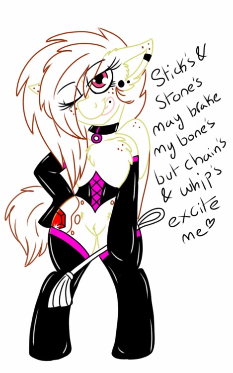 rubiliciousdoodles:  Question 24: bronybehindthedoor said to rubiliciousdoodles: Ruby, I have to ask…favorite fetish? >///>  A: A little bit of S&M is always fun ;3  …but whips & chains excite me 🎤🎤