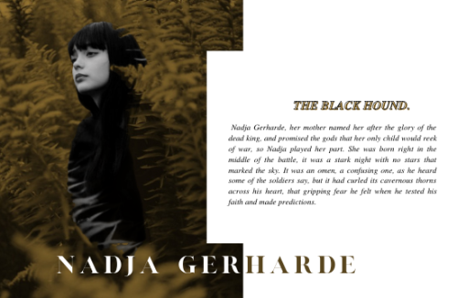 WRITEBOARDWALK FERRIS WHEEL DAY 2: Side Character     → Nadja Gerharde Nadja Gerharde, her mother na