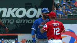 bluejayhunter:  All-out war between Odor and Bautista.