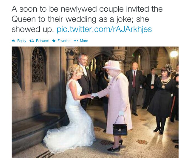 submariet:
“ impostoradult:
“ youknowyourebritishwhen:
“ Queen leaves couple stunned after Her Majesty accepts wedding invitation at Manchester town...