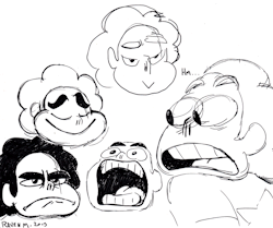 raveneesimo:  Experimenting with different Steven faces. Also known as.. more doodling. XD 