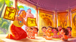 mickeyandcompany:Illustrations from the Moana storybook.