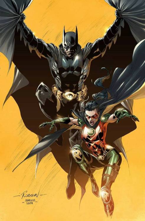 gotham-noir: Batman(Bruce Wayne) &amp; Robin(Helena Wayne) by Robson Rocha