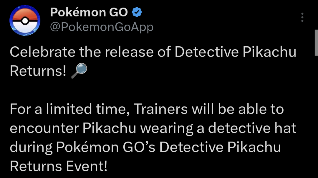 Celebrate the release of Detective Pikachu Returns! – Pokémon GO