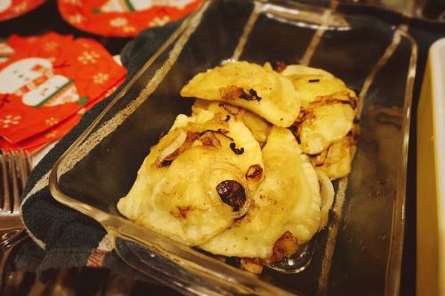 Mom spent the week perfecting gluten free Pierogies (Polish dumplings). Happy Christmas, to those wh