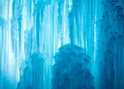 Eloquent light (view of a frozen waterfall