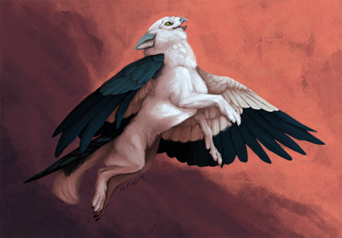 tashgoose:Painted character commission for wolfgryphNice and relaxing to work on and I got some prac