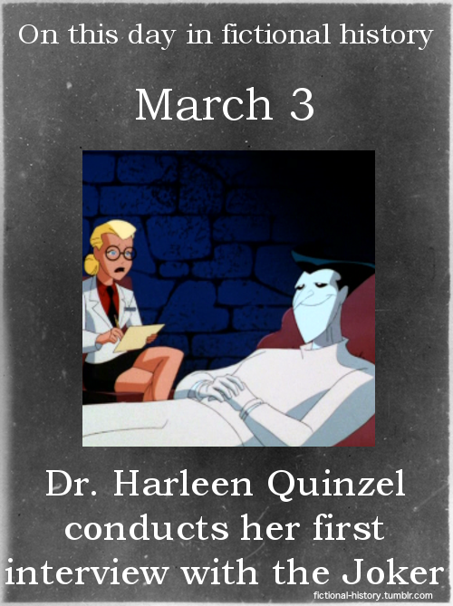 fictional-history:  &ldquo;Dr. Harleen Quinzel conducts her first interview with