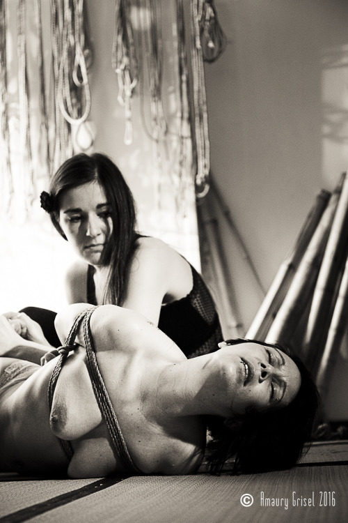 amaury-grisel-shibari:  Marion Ema & Diana Part 2 Ropes & Wax session @ la place des cordes  Shibari by May Dosem   photography : Amaury Grisel 