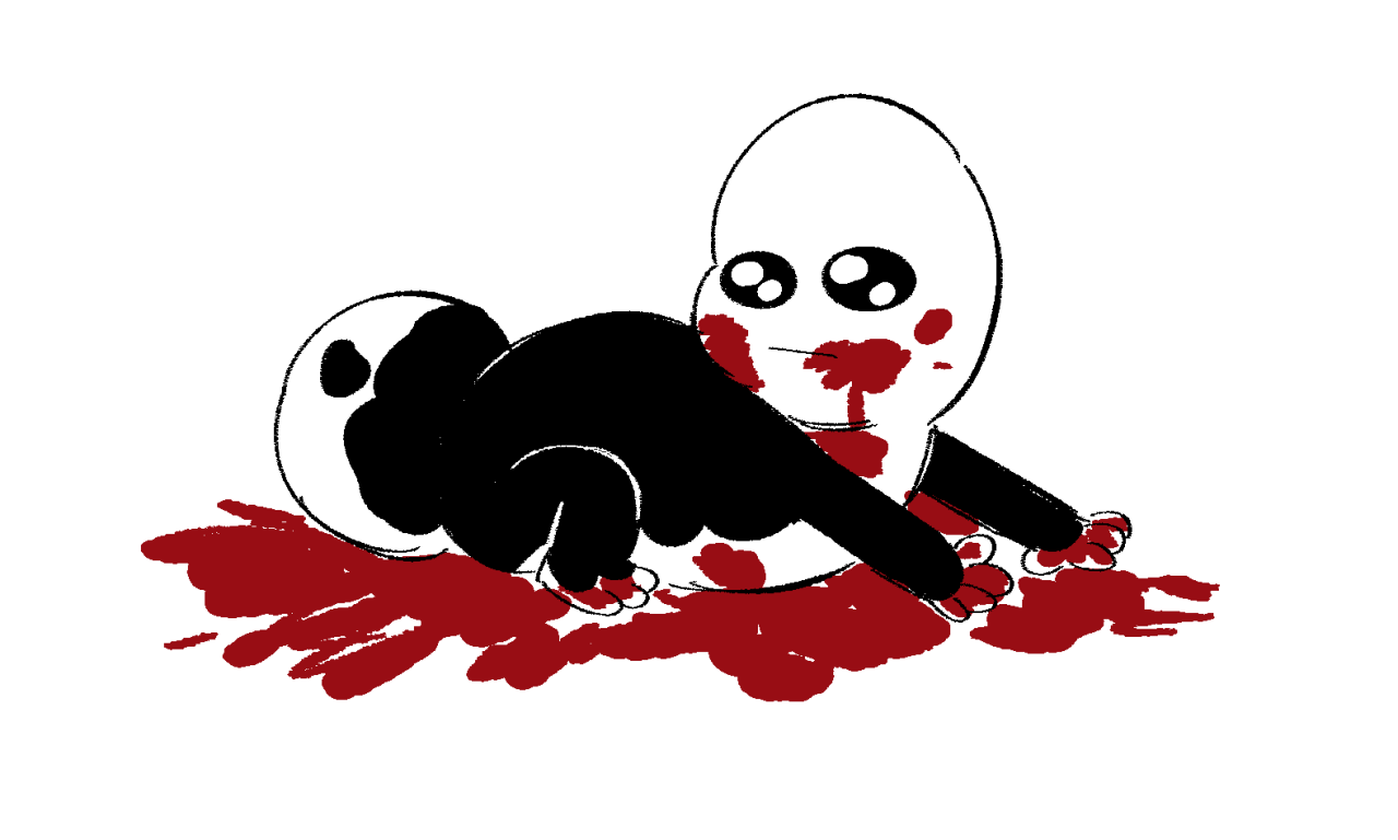 a redrawing of a meme depicting a small cute creature covered in blood but looking up at the viewer with big sparkling eyes, but replaced with Hollow from Scavengers Reign as the creature.