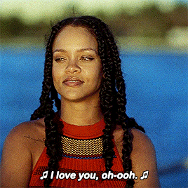 nofrauds:Rihanna as Kofi Novia and Donald Glover as Deni Maroon in Guava Island (2019). ♫ Do love me