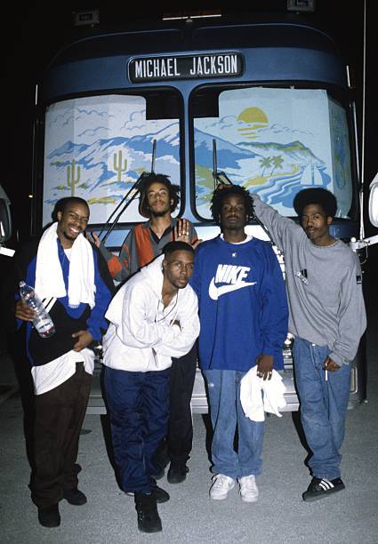 Members of The Pharcyde pose during KMEL Summer Jam at Shoreline Amphitheatre on July 31, 1993 in Mo
