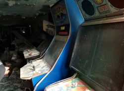 destroyed-and-abandoned:  Arcade cabinets left behind at the Mountain Drive-In, Liberty, NY. More photos in the comments. Read More 