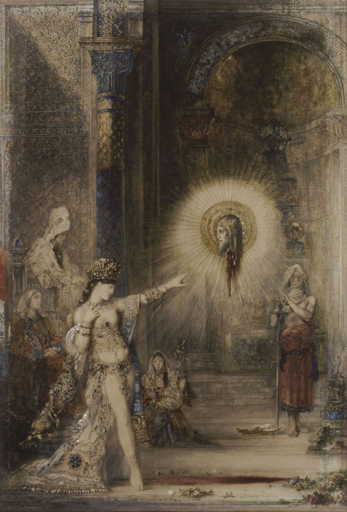 G.Moreau, L'apparizione, 1875.  Salomè respinge la terrificante visione che la inchioda, immo