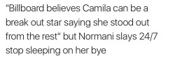 5000y:  Literally where did camila stand out like im not trying to be rude but her singing is below average and she has no charisma but whatever works for you works for you and thats amazing