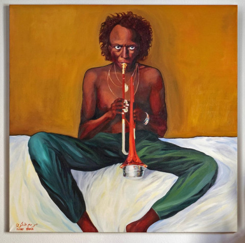 Miles Davis Portrait   -   Marie Fikry, 2017Belgian, b. ?Oil on canvas