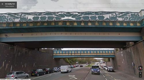 Train line and aqueduct near Dudley Port Station