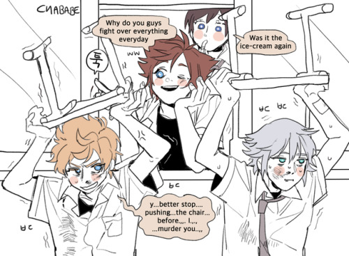 chababebe: Ultimate KH school AU mood Any unauthorized use of my artworks is forbidden.