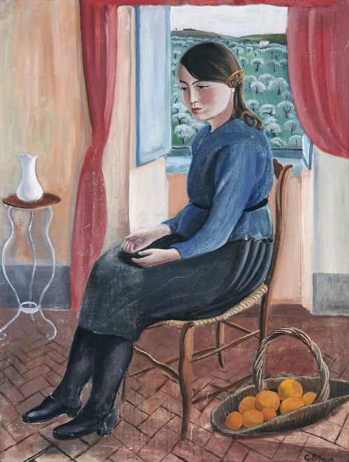 peaceinthestorm:Gideon Börje (1891-1965, Swedish) ~ Sittande Flicka / Sitting Girl, N/D
