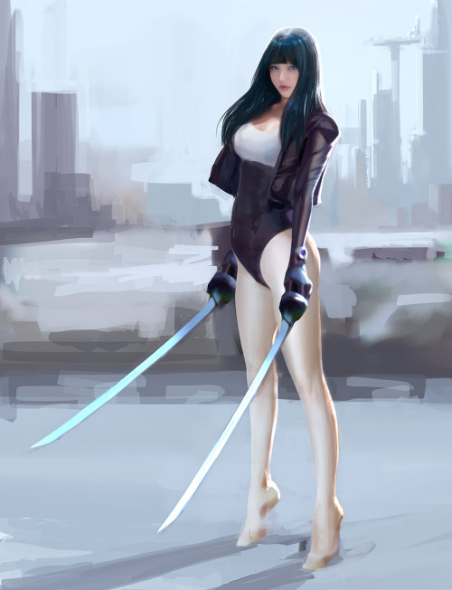 xsirboss:    Sword girl, Doodle.    Hotduck