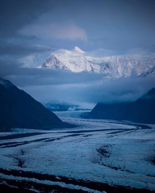 The view looking down Matanuska Glacier. Was lucky the clouds decided clear up just enough to show t