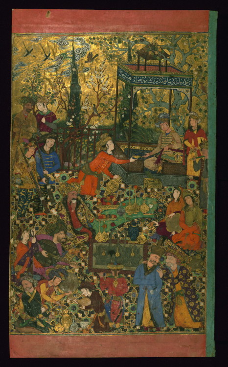 Illuminated Manuscript, Album of Persian and Indian miniatures, calligraphy, and European engravings