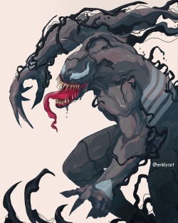 eriklyart:Dont really do “superhero” stuff, but Venom sounded pretty fuun to draw.🕸️ #marvel #venom #art #comics #spiderman
