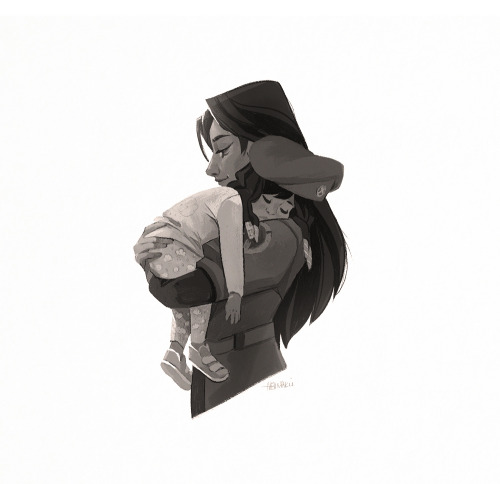 Pharah and Ana“I’ll love you forever, I’ll like you for always, As long as I&rsquo