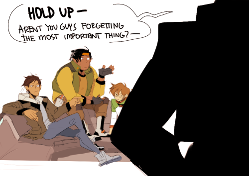 sakuraplumskyes:  runmonsterun:  The Paladins discuss the source of Shiro’s “coolness.”   @goddessoftheworld look at them