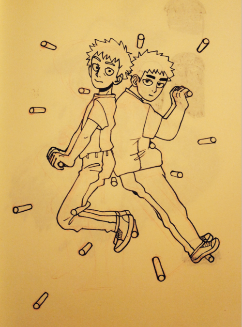 Yesterdays inktober! The mob blue ray covers are so cute… I made an oofuri version!