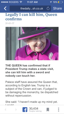 clarknokent:  sashayshanta28:  fireblenders: notananime: Pull the trigger, Elizabeth.  “I haven’t made up my mind yet. I might-” omg   Lizzy from the EastSide  *goes to twitter and dares trump to visit the queen*