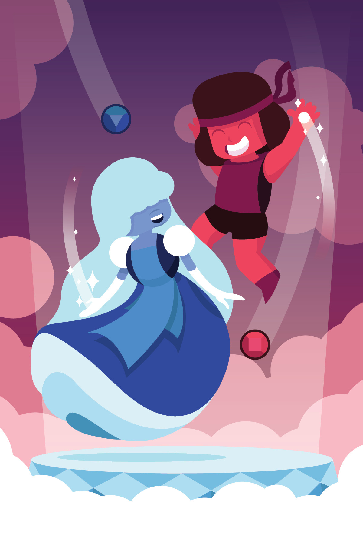 dk-sketchbook:  Ruby + Sapphire = Garnet My Favorite Gems. I really wanted to show